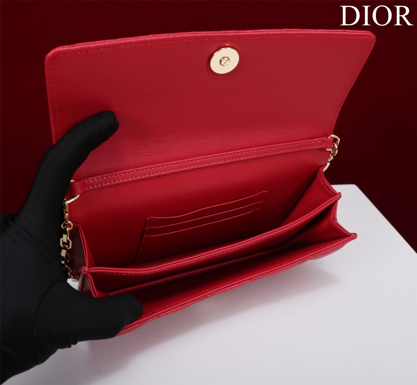 My Dior Mini Bag Red Cannage Lambskin